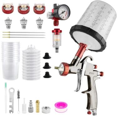 Imagem de RRJ Pistola De Pulverização R500 Lvlp Com Copo Mistura 650 Ml E 10 Copos Descartáveis,...