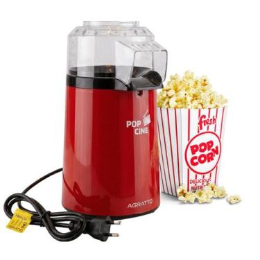 Imagem de Pipoqueira Elétrica Portátil Sem Óleo 1200w Cinema Vermelha - Agratto,