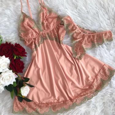 Imagem de Camisola Renda bi color - SENSUALIZE, G, Rose