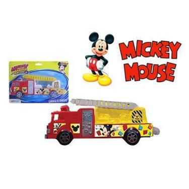 Imagem de Caminhão bombeiro a fricção mickey sortidos - ETITOYS, Amarelo