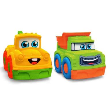 Imagem de Conjunto 2 Carrinhos Infantil Happy Cars brinquedo carrinho-JpBrink - 