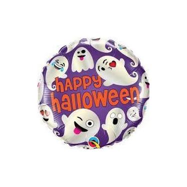 Imagem de Balão 18 redondo halloween fantasmas emoticons 58153 - Qualatex