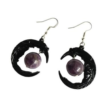 Imagem de Brincos Pendentes De Rosa Negra Gótica Vampira Para Mulheres, Acessóri