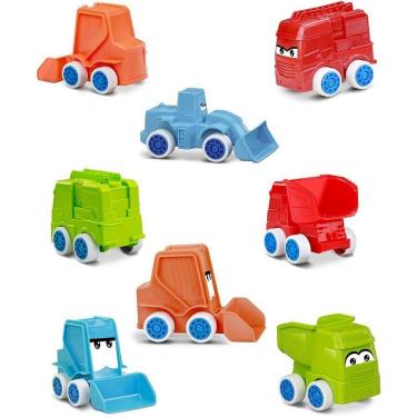 Imagem de Kit Brinquedo para Bebê Dubboo Series 4 Carrinhos Temáticos em Plástico Roma