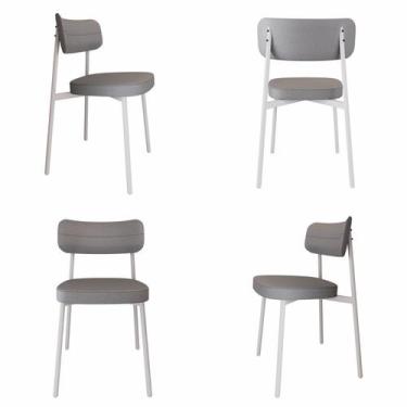 Imagem de Cadeira Alloa Fixa com 4 Pés 50 x 44,7 x 83,8 cm com 4 Unidade Cinza -