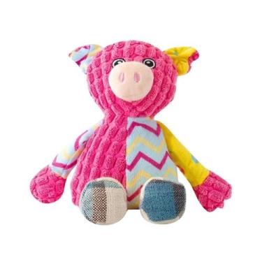 Imagem de Brinquedo De Pelúcia Porquinho Mordedor Apito Pet Cães Gatos - Pet For