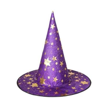 Imagem de Chapéu De Halloween Para Crianças E Adultos, Bruxa, Mago, Pentagrama, 