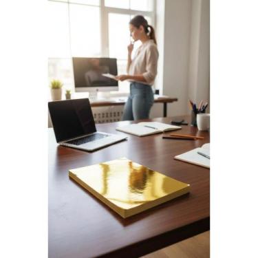 Imagem de Papel Dourado 1 Face A4 250g 20 Folhas Luxo - Congratulations Store