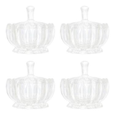 Imagem de Potiche decorativo de cristal e tampa geneva 11cm wolff - 4 unidades
