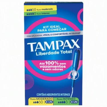 Imagem de Absorvente Interno Tampax Fluxo Moderado + Intenso Liberdade Total 8 U