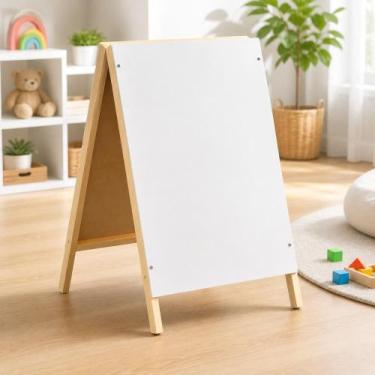 Imagem de Lousa Cavalete Dupla Face Branco MDF Estudo - Yeet