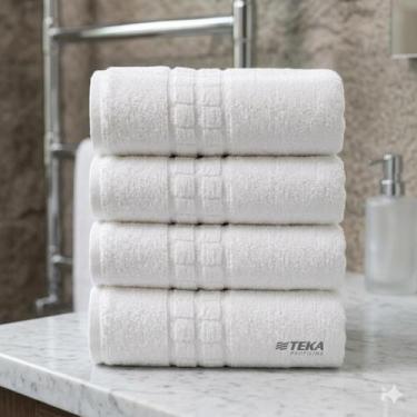 Imagem de Kit 4 pçs Toalhas de Banho Luxo Hotel Profiline Branca Gramatura 500g/