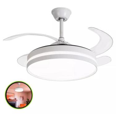 Imagem de Ventilador Teto Retratil Controle Remoto Led 3 Cores 4 Pás - EMBULED, 