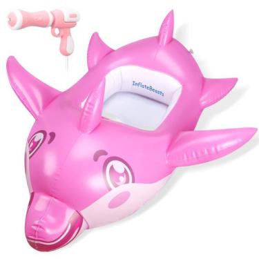 Imagem de Pool Float InflatBeasts Shark com pistola de água para crianças de 3 a