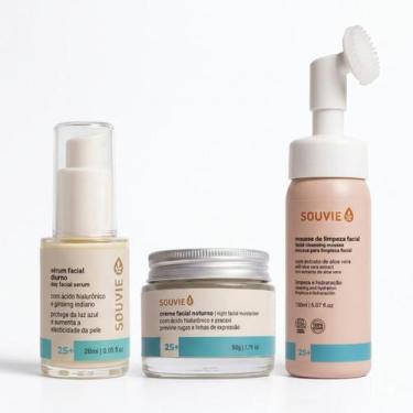 Imagem de Kit Creme Noturno + Sérum Diurno e Mousse Facial 25+ Souvie