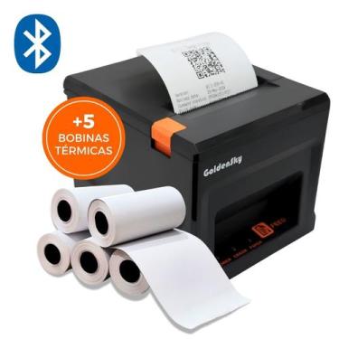 Imagem de Impressora Térmica 80mm Usb Bluetooth Guilhotina Delivery Ifood + 5 Bo