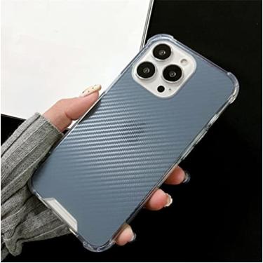 Imagem de Capa com padrão de fibra de carbono transparente para iPhone 13 12 11 Mini Pro Max XS XR 7 8 Plus SE2 Capa de silicone macia à prova de choque, cr, para iPhone 7Plus