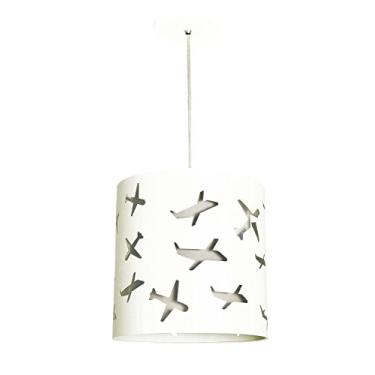 Imagem de LUSTRE PENDENTE INFANTIL AVIÕES 25X25 CINZA