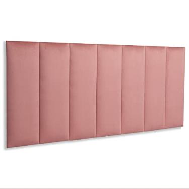 Imagem de Cabeceira Casal Modulada Reta Cama Box 140 Cm x 60 Cm Blu Interiores Cor:Veludo Rosé