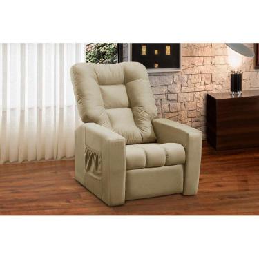 Imagem de Poltrona do Papai Reclinável Itália Suede Bege Adonai Estofados