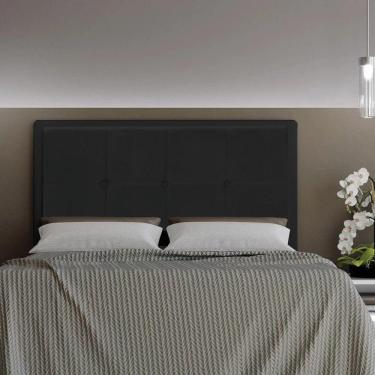 Imagem de Cabeceira Ametista Cama Box Casal 140cm Suede Preto