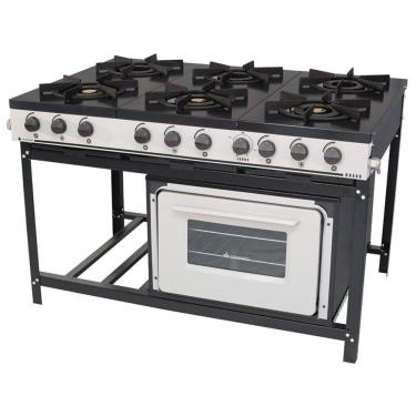 Imagem de Fogao Venancio Industrial a Gas 6 Bocas Bravo BR6BF com Forno