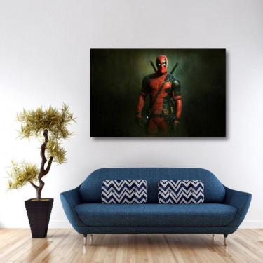Imagem de Quadro Deadpool decorativo com Tela em Tecido 1
