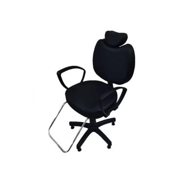 Imagem de Cadeira Poltrona Para Salão Cabeleireiro Barbeiro Preto