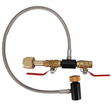 Imagem de Conector de garrafa adaptador de recarga de cilindro de CO2 CGA-320,adaptador de fabricante de refrigerante de tanque de CO2 com mangueira para enchimento de tanque de refrigerante(36''-With Gau,