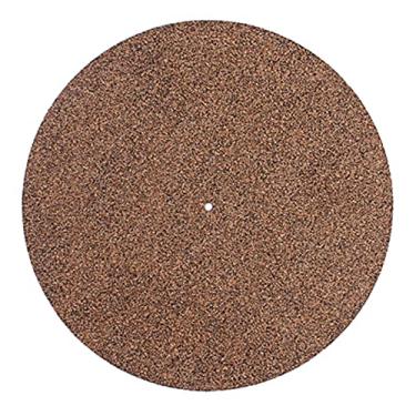 Imagem de simhoa Tapete de borracha de cortiça audiófila de 30,48 cm Tapete de prato giratório de borracha 3,3 mm de espessura universal antivibração para acessórios de fonógrafo