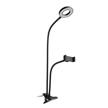 Imagem de Btuty Selfie Ring Light com suporte para celular para transmissão ao vivo/maquiagem LED para iluminação da câmera Modo 3-Light com braços flexíveis