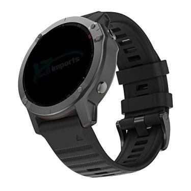 Imagem de Pulseira Silicone Classica compativel com Relogio Fenix 7X - Fenix 6X - Fenix 5X - Fenix 5X Plus - Fenix 3 - Tactix Delta e Bravo (EasyFit 26) - Marca LTIMPORTS (Preto)