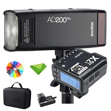 Imagem de GODOX AD200 Pro AD200Pro 200Ws com gatilho de flash X2T-N para Nikon 2.4G 1/8000 HSS, 500 flashes de potência total, reciclagem de 0,01-1,8s, bateria de 2900mAh, lâmpada nua/monoluz
