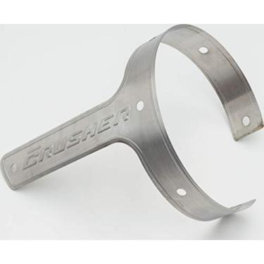 Imagem de Kuryakyn Acessório do sistema de exaustão de motocicleta 584: pulseira de substituição do lado esquerdo com ferragens para Crusher Maverick 10 cm Touring Slip-Ons, aço inoxidável escovado