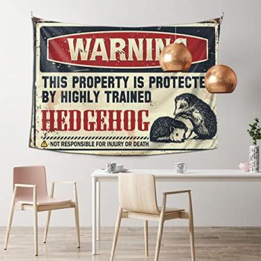 Imagem de Bar Warning This Property is Protected by A Highly Trained Hedgehog Tapestry 1 Stuff Astethic para Room (Tamanho: 100X150cm)