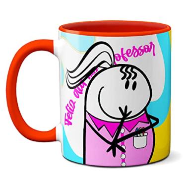 Imagem de Caneca Flork Meme Feliz Dia Dos Professores Profeee Presente (Vermelha)