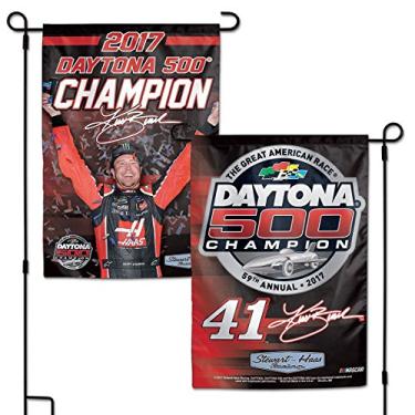 Imagem de WinCraft Kurt Busch #41 2017 Daytona 500 Champion NASCAR 2-Sided Garden Flag (12.5"x18")