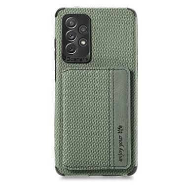 Imagem de Carteira de cartão de couro para samsung galaxy a51 a52 a72 a53 a12 a50 a30s a22 m33 m53 m23 m32 5g slot para cartão bolsa tampa traseira, verde, para samsung m13 global