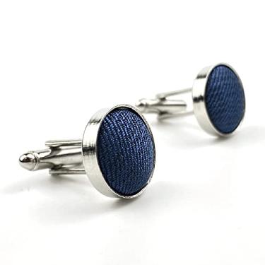 Imagem de S&W SHLAX&WING Abotoaduras azuis sólidas para homens presentes de casamento com abotoaduras