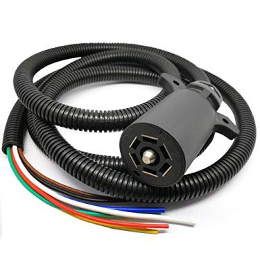 Imagem de NEW SUN Cabo de extensão para reboque de 7 vias, estilo trailer, lâmina, cabo de extensão - 2,5 m