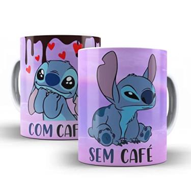 Imagem de Caneca Lilo Stitch Com sem Café Personalizada Porcelana 325ml