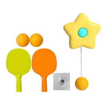 Imagem de Dynwave Treinador de tênis de mesa interno para crianças portátil, para pais em casa, mesa sem necessidade, com bolas autotreinador de pingue-pongue, AMARELO