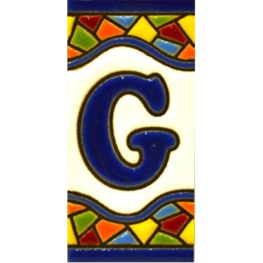 Imagem de Letras de casa 7,6 cm. Peças de letras de casa pintadas à mão para placas, endereços e nomes. Números de endereço para casas. Números de endereço de casa e letras. Design Mosaico Mini 7,3 cm x 3,5 cm (Letra G)