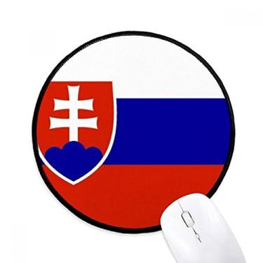 Imagem de DIYthinker Tapete de mouse com bandeira nacional da Eslováquia Europa país desktop escritório tapete redondo para computador