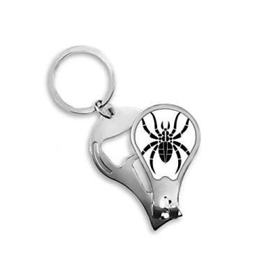 Imagem de Cortador de unhas padrão aranha ilustração preta cortador abridor chaveiro tesoura