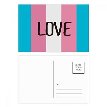 Imagem de Love Transgender Suporte LGBT Conjunto de cartão postal Cartão de agradecimento de aniversário