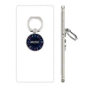 Imagem de DIYthinker Notas musicais em formato redondo azul vermelho suporte para anel de telefone suporte universal suporte