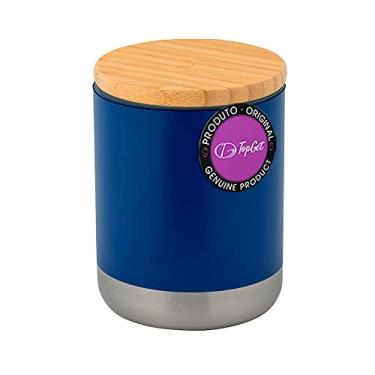 Imagem de Copo Térmico em Inox e Tampa de Bambu 370 ml Warm TopGet (Azul)