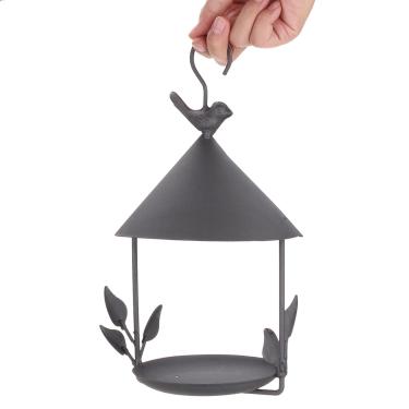 Imagem de OLIPPO Estilo pendurado alimentador de pássaros de ferro prato de alimentação decoração de jardim ao ar livre