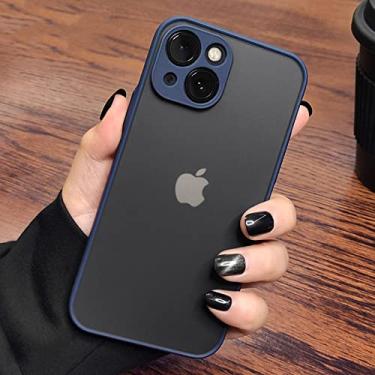 Imagem de Capa Armor Matte para iPhone 14 13 12 11 Pro Max XR XS X 7 8 Plus SE Mini Luxo Silicone Amortecedor Capa Dura Transparente, Azul, Para iPhone12 Pro